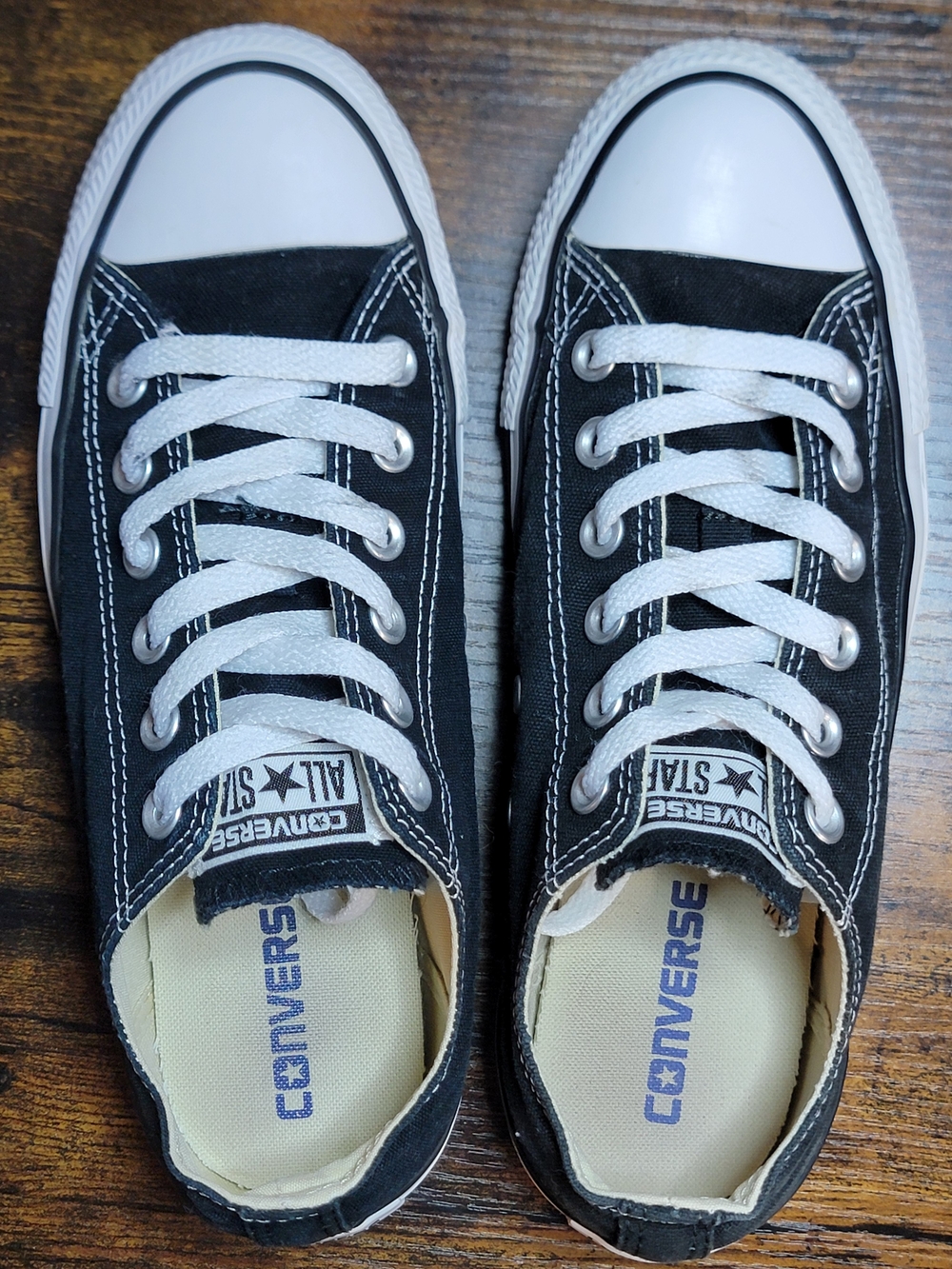 Converse All Star Low Top Sneakers - Black & White - Picture 2 of 9